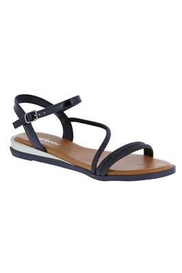 Weeboo Rhienstone S Strap Ankle Strap Flat Sandals