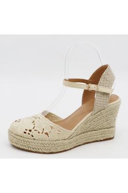 Bamboo Espadrille Wedges Crochet Tow Pieces Pump