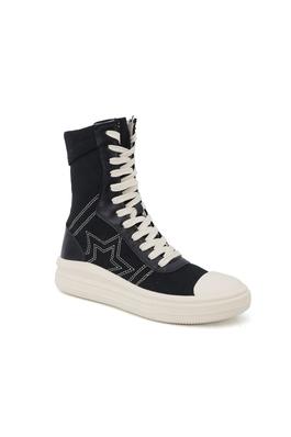 Yoki High-Top Canvas Sneakers Contrast Stitching