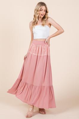 Lace Detailed Ruffle Skirt