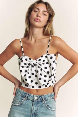 POLKA DOT BOW FRONT BUSTIER TOP
