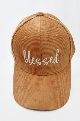 Blessed Embroidered Corduroy Baseball Caps