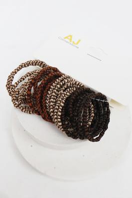 Brown Tone Rubber Ponytail Holder for Fine Hair