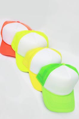 Neon Colors Foam Solid Two Tone Trucker Hat