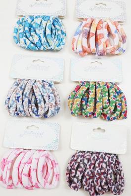 Assorted Butterfly Print Hair Tie Set