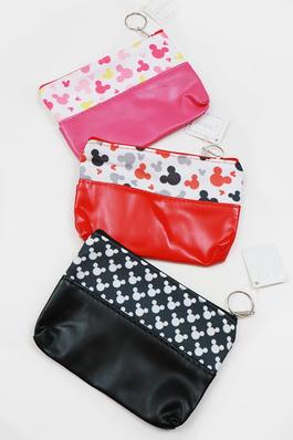 Cute Mouse Printed Two Tone Coin Purse