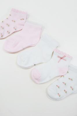 Pink Shades Flower and Bow Baby Socks