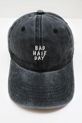 Bad Hair Day Embroidered Washed Baseball Cap