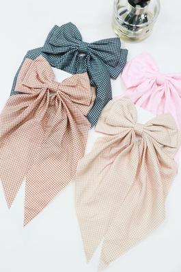 Houndstooth Pattern Hair Bow Barrettes