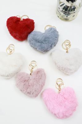 Premium Qualtiy Soft Heart Shape Plush Keychain