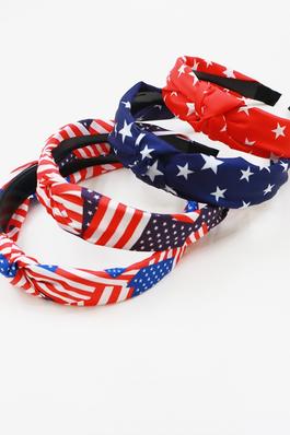 4-Kinds American Patriotic Knotted Headband