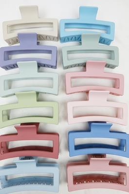Pastel Matte Cut Out Rectangle Hair Claw
