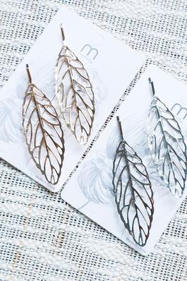 Gold and Silver Metal Leaf Hair Clips