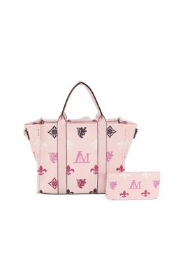 2in1 monogram pattern tote with matching purse set