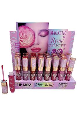 24 PC Magnetic Rose 24hr Lasting Lip Gloss