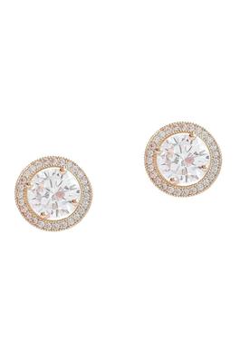 11mm Round CZ Halo Stud Earrings A Plus