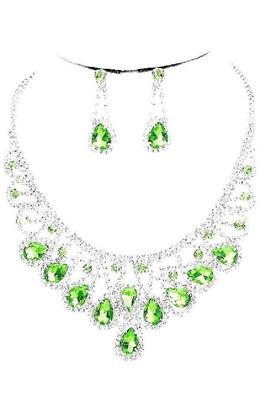 Multi Lines of Pear Necklace Set