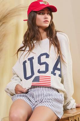 'USA & The America Flag' Graphic Sweatshirt