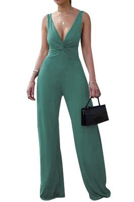 SEXY SOLID JUMPSUIT SLEEVELESS OPENBACK STRAP