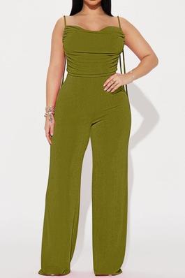 SEXY SOLID JUMPSUIT SLEEVELESS SPAGHETTI STRAP BACKLESS