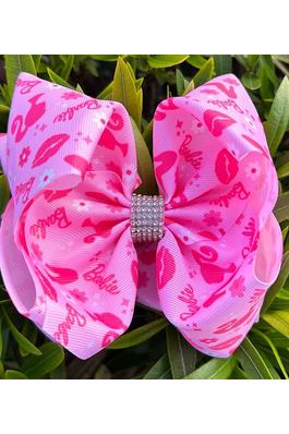 CHARACTER PRINTED DOUBLE LAYER HAIR BOWS. 