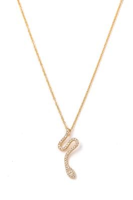 Rhinestone Snake Pendant Necklace