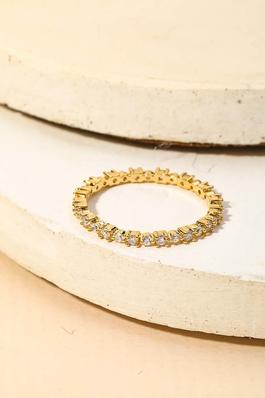 Delicate Rhinestone Studded Eternity Fashion Ring
