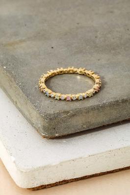 Delicate Rhinestone Eternity Fashion Ring