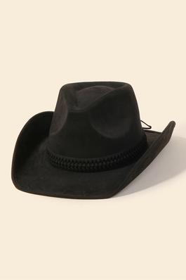 Faux Leather Cowboy Fashion Hat
