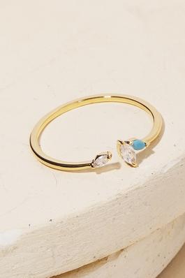 Dainty Marquise Studded Open Ring