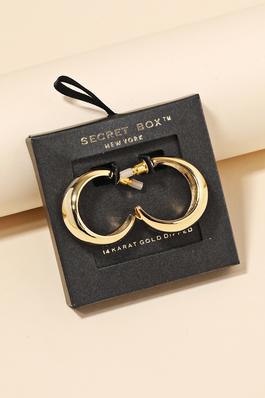 Secret Box Gold Dipped Open Hoop Earrings