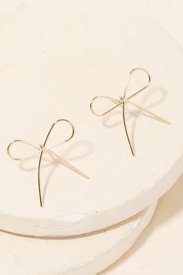 Beaded Wire Bow Tie Earrings