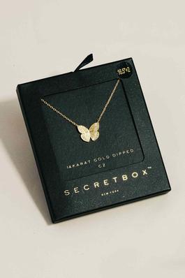 Gold Dipped Butterfly Pendant Necklace