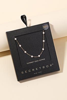 Secret Box Chain Pearl Station Necklace