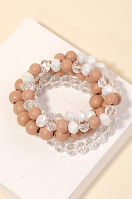 Assorted Glass Ball Bead Stackable Bracelet Set
