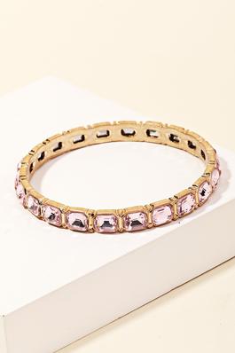 Rectangle Crystal Rhinestone Bangle Bracelet