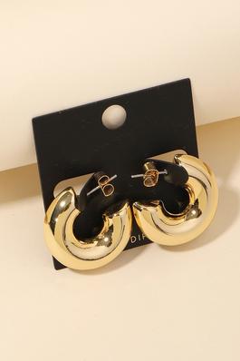 Gold Dipped Thick Circle Hoop Earrings