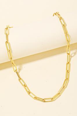Gold Dipped Long Oval Chain Link Necklace