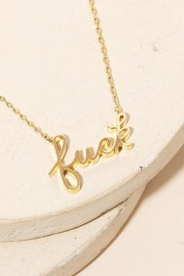 Handwritten Fuck Pendant Necklace