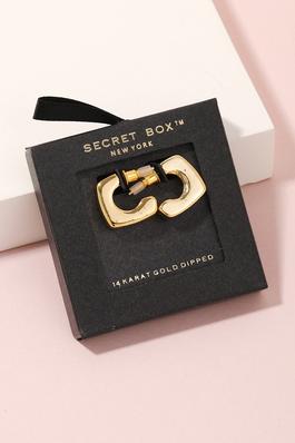 Secret Box Thick Huggie Hoop Earrings