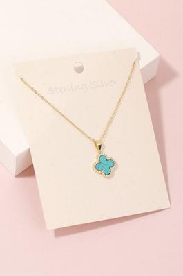 Sterling Silver Clover Pendant Necklace