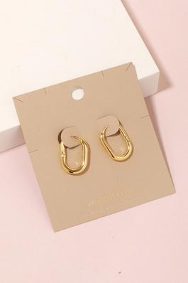 Metallic Oval Hoop Earrings