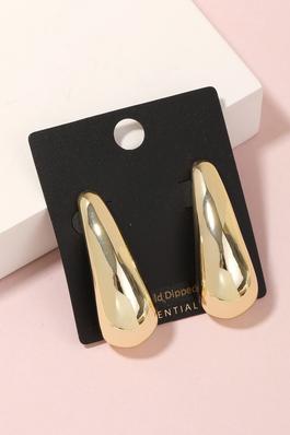 Gold Dipped Long Oval Drop Earrings