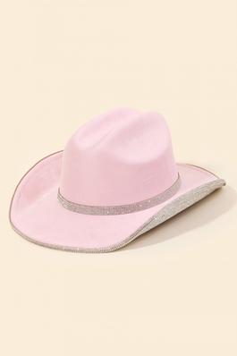 Pave Rhinestone Trim Cowboy Hat