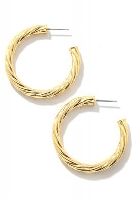Twisted Tube Hoop Earrings