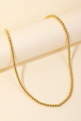 Gold Dipped Small Ball Beaded Necklace