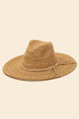 Braided Ribbon Straw Knit Sun Hat