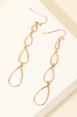 Metallic Wire Tears Chain Dangle Earrings