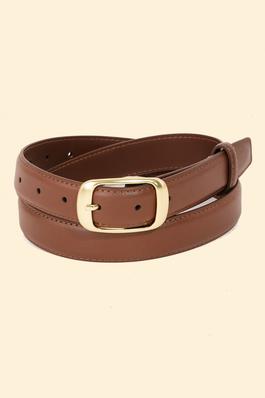 Solid Faux Leather Belt
