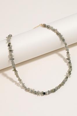 Pebble Stone Beaded Chain Necklace